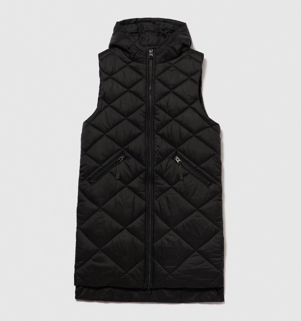 Long vest with hood - women's vests and sleeveless jackets - Black | Sisley image number 6